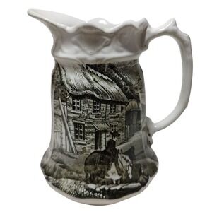 Vintage Old Foley Creamer James Kent Staffordshire England Brown Pitcher Five in